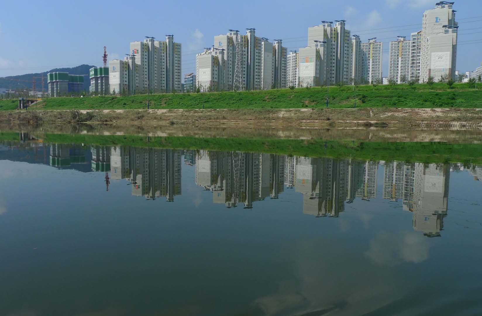 apartment complex next to the river